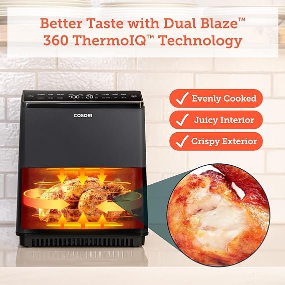 Cosori vs Ninja Air Fryer Displaying Cosori Fryer With Dual Blaze Technology